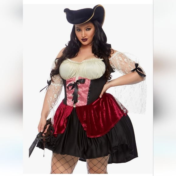 Leg Avenue Red and Black Pirate Costume - Picture 1 of 5
